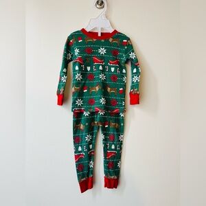 Festive Green and Red Holiday Pajama Set
